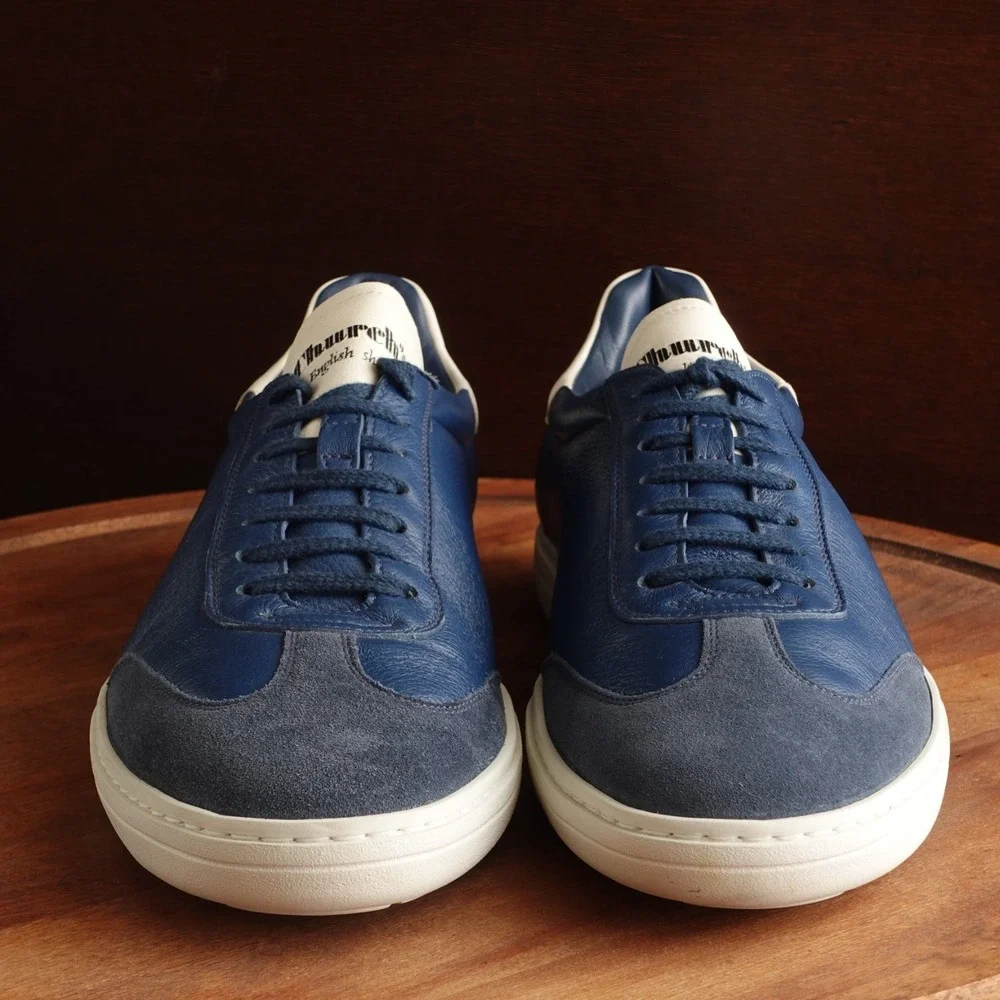 Church's Sneakers Mens SZ UK 10 US 11 Blue Boland 2 Deerskin Leather Modern Shoe